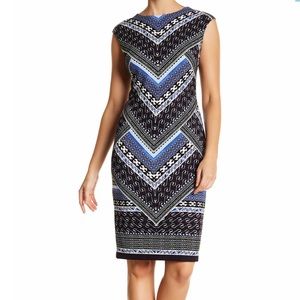 NWT Vince Camuto Cap Sleeve Geometric Print Sheath